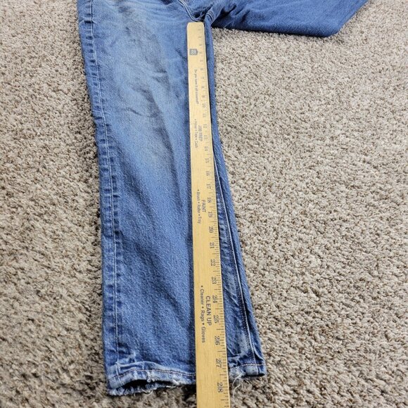 American Eagle Jeans Womens 6 Short Super High Rise Straight Denim Distressed - Picture 6 of 8